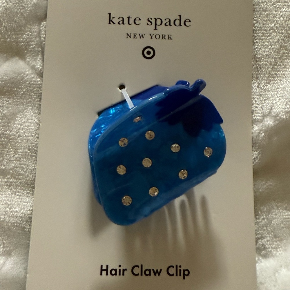 Kate Spade x Target Blue Strawberry Hair Claw Clip with Rhinestones – NWT - Picture 2 of 8